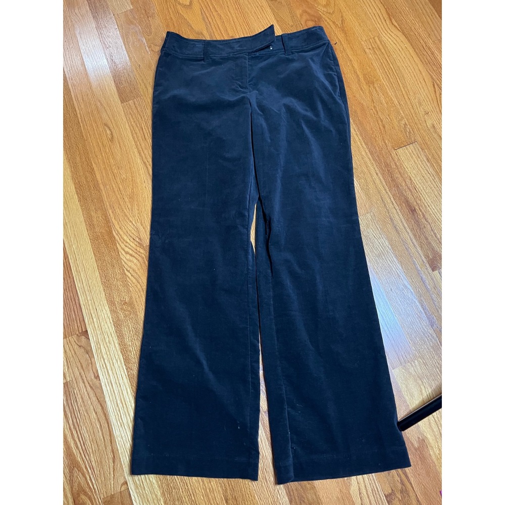 George Stretch Women's Black Velveteen Wide Leg Pants Size 8 Average NWT
